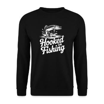 Hooked on Fishing - Unisex Sweatshirt - black - Front - Alina (178cm) & Michal (187cm)