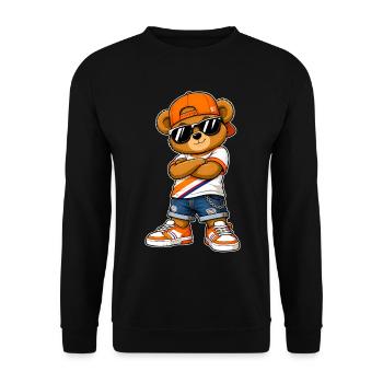 Germany Bear Sunglasses Flags Art - Unisex Sweatshirt - black - Front - Alina (178cm) & Michal (187cm)