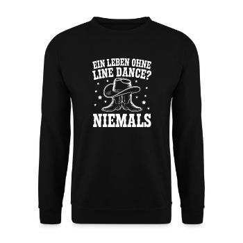 Ohne Line Dance Niemals - Unisex Pullover - Schwarz - Vorne - Alina (178cm) & Michal (187cm)