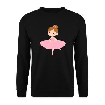 Petite ballerine en tutu rose – Décoration de danse - Sweat-shirt Unisexe - noir - Devant - Alina (178cm) & Michal (187cm)