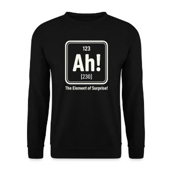 Element der Überraschung Ah! - Unisex Pullover - Schwarz - Vorne - Alina (178cm) & Michal (187cm)