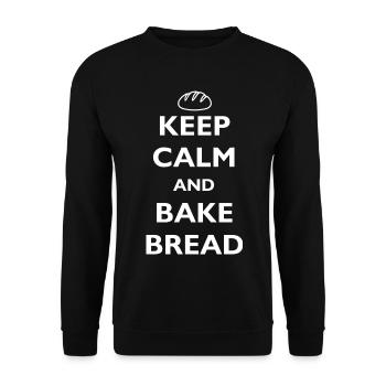 KEEP CALM AND BAKE BREAD - BÄCKER - BROT BACKEN - Unisex Sweatshirt - black - Front - Alina (178cm) & Michal (187cm)