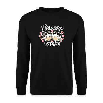 L'amour vache - Sweat-shirt Unisexe - noir - Devant - Alina (178cm) & Michal (187cm)