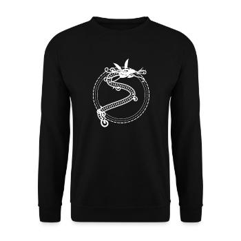 Mandala Drache - Unisex Pullover - Schwarz - Vorne - Alina (178cm) & Michal (187cm)
