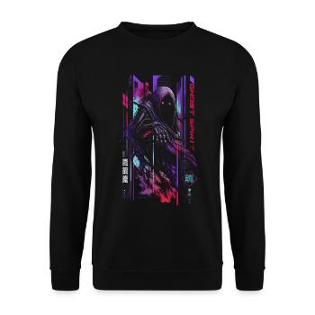 Geister-Neon-Cyberpunk – Halloween - Unisex Pullover - Schwarz - Vorne - Alina (178cm) & Michal (187cm)