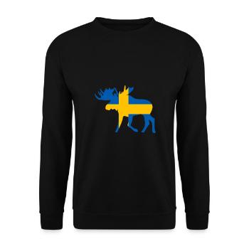 Elch Schweden Flagge Skandinavien Jagen Jagd - Unisex Pullover - Schwarz - Vorne - Alina (178cm) & Michal (187cm)