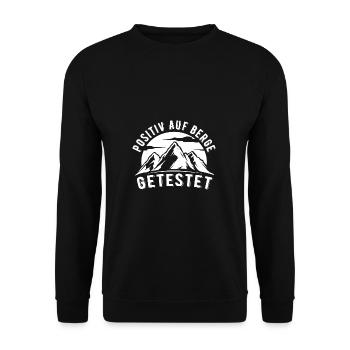 Positiv Auf Berge Getestet Bergsteiger Berg Spruch - Unisex Pullover - Schwarz - Vorne - Alina (178cm) & Michal (187cm)