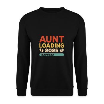 Aunt Loading 2023 Tante Nichte Neffe Geburt - Unisex Pullover - Schwarz - Vorne - Alina (178cm) & Michal (187cm)