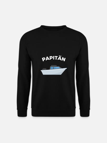 Papitän Papa Vater Kapitän Vatertag - Unisex Pullover - Schwarz