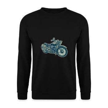 Militär Motorrad Bike - Unisex Pullover - Schwarz - Vorne - Alina (178cm) & Michal (187cm)