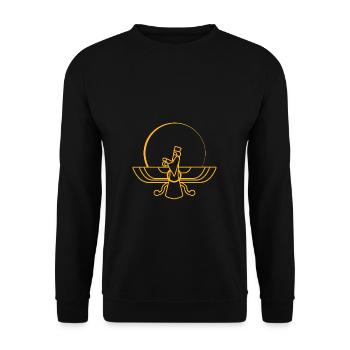 Faravahar Symbol Iran Persian Spiritual - Unisex Sweatshirt - black - Front - Alina (178cm) & Michal (187cm)