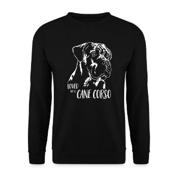 CANE CORSO ITALIANO loved by a Cane Corso Wilsigns - Unisex Sweatshirt - black - Front - Alina (178cm) & Michal (187cm)