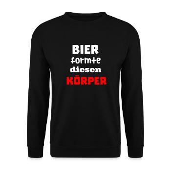 Bier formte diesen Körper. Lustiger Spruch. Witzig - Unisex Pullover - Schwarz - Vorne - Alina (178cm) & Michal (187cm)