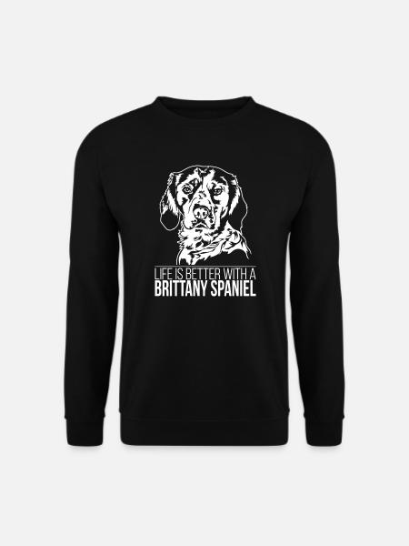Bretagne La vie d’épagneul est meilleure Chiens Wilsigns - Sweat-shirt Unisexe - noir