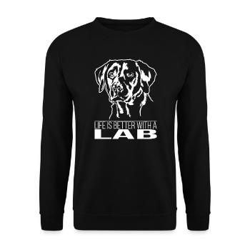 La vie en laboratoire est meilleure Labrador Labbi Chiens Wilsigns - Sweat-shirt Unisexe - noir - Devant - Alina (178cm) & Michal (187cm)