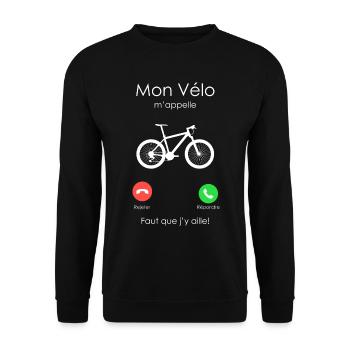Mon Vélo M'appelle - Sweat-shirt Unisexe - noir - Devant - Alina (178cm) & Michal (187cm)