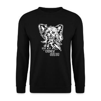 Aimé par un chien chinois à crête Chien Wilsigns - Sweat-shirt Unisexe - noir - Devant - Alina (178cm) & Michal (187cm)