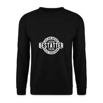 Bestatter Bestatterin - Unisex Pullover - Schwarz - Vorne - Alina (178cm) & Michal (187cm)