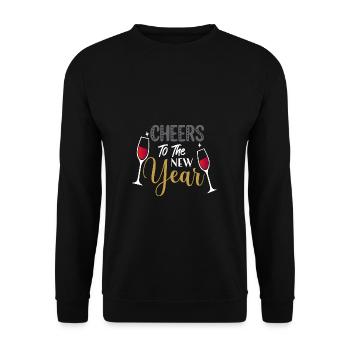 Cheers New Year New Year's Eve Christmas - Unisex Sweatshirt - black - Front - Alina (178cm) & Michal (187cm)