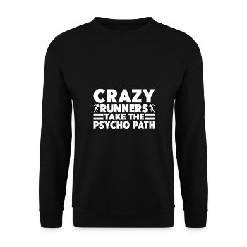 Marathon Runner Crazy Runners Running - Unisex Pullover - Schwarz - Vorne - Alina (178cm) & Michal (187cm)