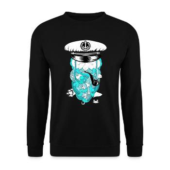 Captain in the sea - Unisex Sweatshirt - black - Front - Alina (178cm) & Michal (187cm)