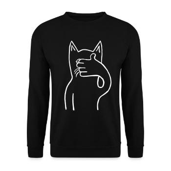 Chat/Chat *garde des yeux* - Sweat-shirt Unisexe - noir - Devant - Alina (178cm) & Michal (187cm)