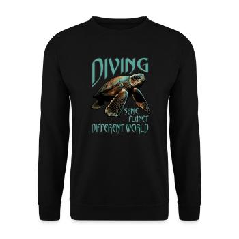 Taucher (Diving Diver) - Unisex Pullover - Schwarz - Vorne - Alina (178cm) & Michal (187cm)