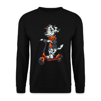 Dalmatiner Roller - Unisex Pullover - Schwarz - Vorne - Alina (178cm) & Michal (187cm)