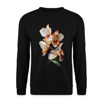 Orchidee - Unisex Pullover - Schwarz - Vorne - Alina (178cm) & Michal (187cm)