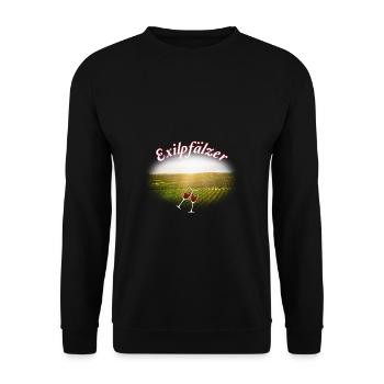 Lustiges Exilpfälzer Pälzer Pfälzer Pfalz Mundart - Unisex Pullover - Schwarz - Vorne - Alina (178cm) & Michal (187cm)