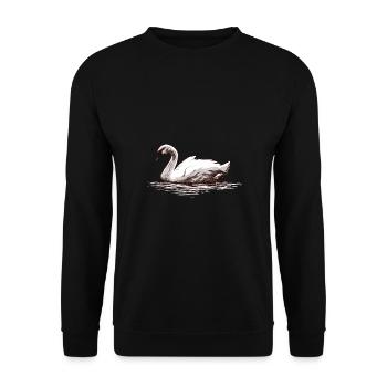 Cygne nageant - Sweat-shirt Unisexe - noir - Devant - Alina (178cm) & Michal (187cm)
