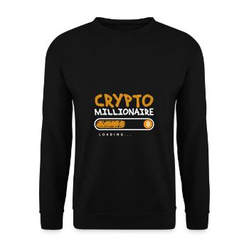 Crypto Millionaire Bitcoin Cryptocurrency - Unisex Sweatshirt - black - Front - Alina (178cm) & Michal (187cm)