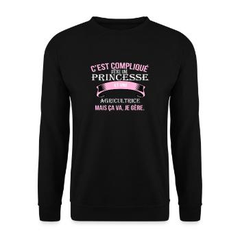 Agricultrice - Sweat-shirt Unisexe - noir - Devant - Alina (178cm) & Michal (187cm)