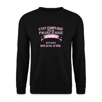 Notaire - Sweat-shirt Unisexe - noir - Devant - Alina (178cm) & Michal (187cm)