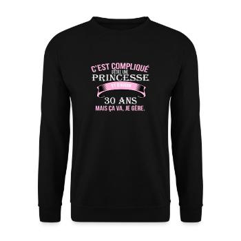 30 years - Unisex Sweatshirt - black - Front - Alina (178cm) & Michal (187cm)