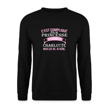 Charlotte - Sweat-shirt Unisexe - noir - Devant - Alina (178cm) & Michal (187cm)