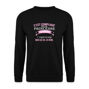 l equitation - Sweat-shirt Unisexe - noir - Devant - Alina (178cm) & Michal (187cm)