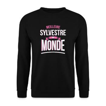 Meilleure Sylvestre du monde femme - Sweat-shirt Unisexe - noir - Devant - Alina (178cm) & Michal (187cm)
