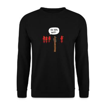 WIFI birds - Unisex Sweatshirt - black - Front - Alina (178cm) & Michal (187cm)