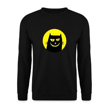 Katze Lustig - Unisex Pullover - Schwarz - Vorne - Alina (178cm) & Michal (187cm)