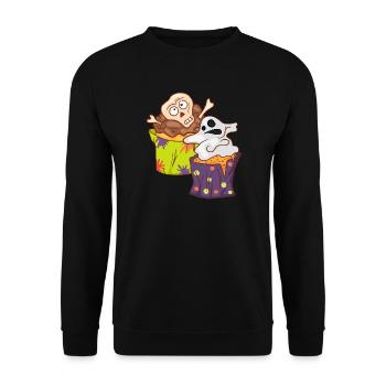 Gâteau au muffin Halloween - Sweat-shirt Unisexe - noir - Devant - Alina (178cm) & Michal (187cm)