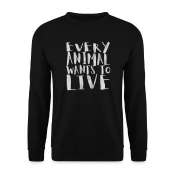 Tous les animaux veulent vivre - Sweat-shirt Unisexe - noir - Devant - Alina (178cm) & Michal (187cm)