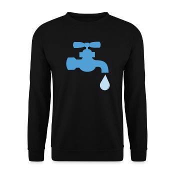 Gouttes d’eau Robinet d’eau - Sweat-shirt Unisexe - noir - Devant - Alina (178cm) & Michal (187cm)