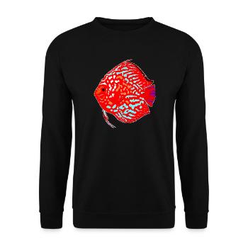 Fisch - Unisex Pullover - Schwarz - Vorne - Alina (178cm) & Michal (187cm)