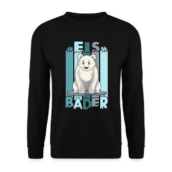 winterbader eisbär ice cool eisbader cold stripes - Unisex Pullover - Schwarz - Vorne - Alina (178cm) & Michal (187cm)