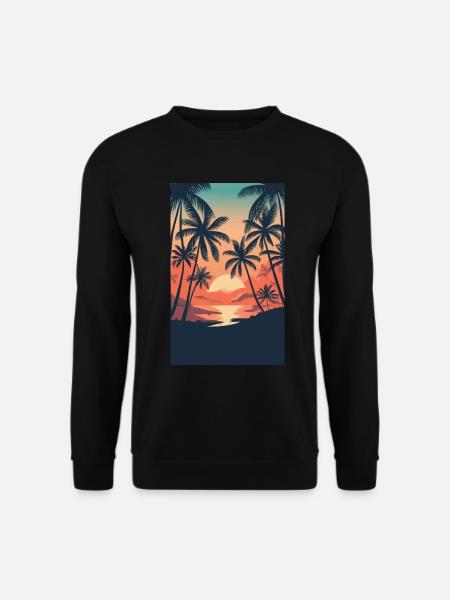 beach palmier mer - Sweat-shirt Unisexe - noir