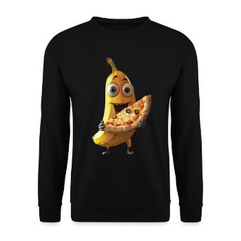 Banane - Unisex Pullover - Schwarz - Vorne - Alina (178cm) & Michal (187cm)