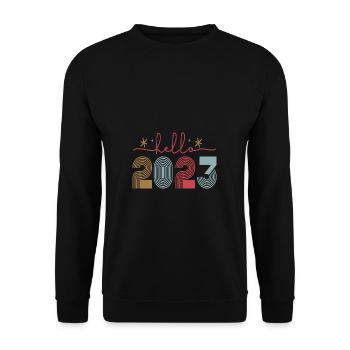 Happy New Year 2023 New Year's Eve Christmas - Unisex Sweatshirt - black - Front - Alina (178cm) & Michal (187cm)