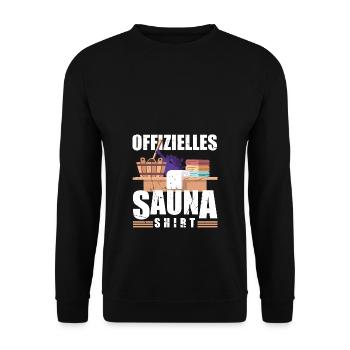 Offizielles Sauna Shirt Saunieren - Unisex Pullover - Schwarz - Vorne - Alina (178cm) & Michal (187cm)