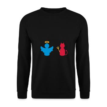 ★ Design colors changeable ★ Angels and Devils - Unisex Sweatshirt - black - Front - Alina (178cm) & Michal (187cm)